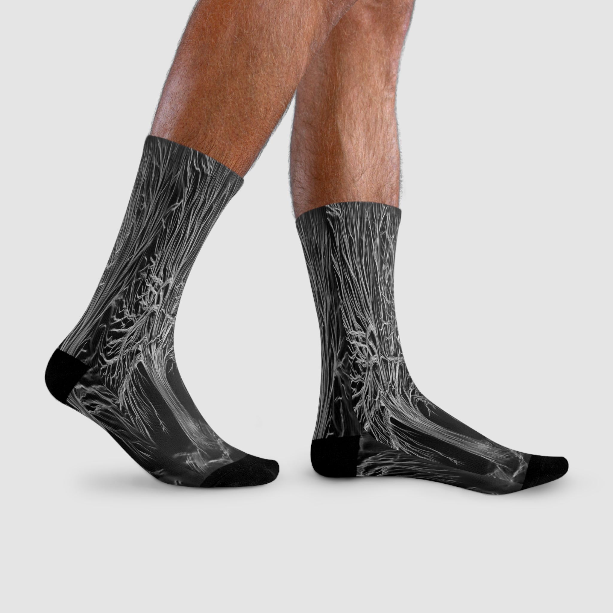 John Collection - Black White Crew Socks