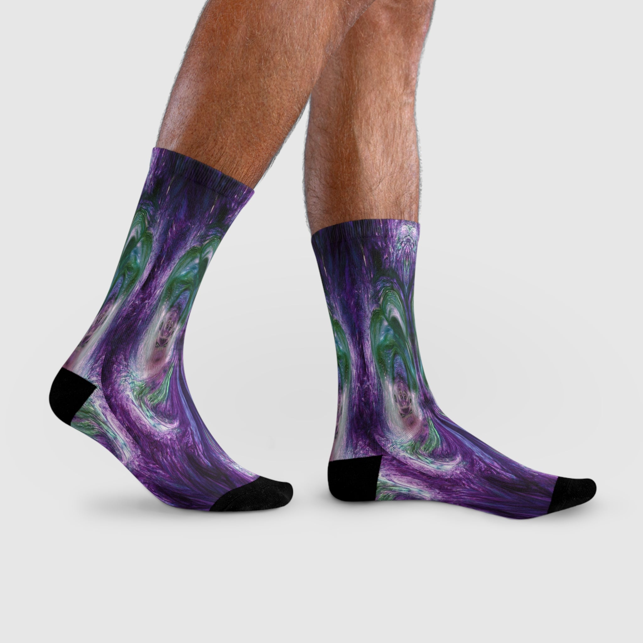 Jairo Collection - Purple Green Crew Socks