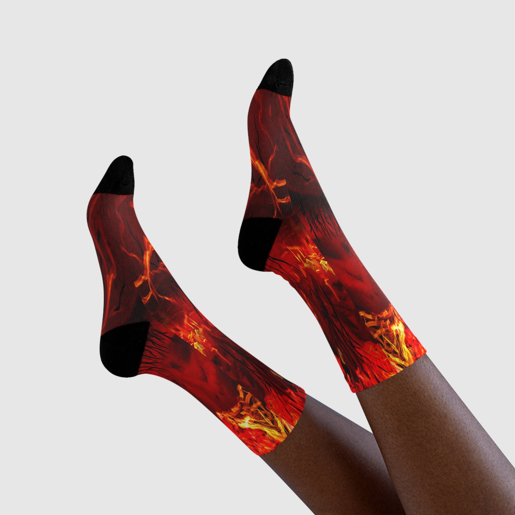 Blaize Design - Fire Red Crew Socks