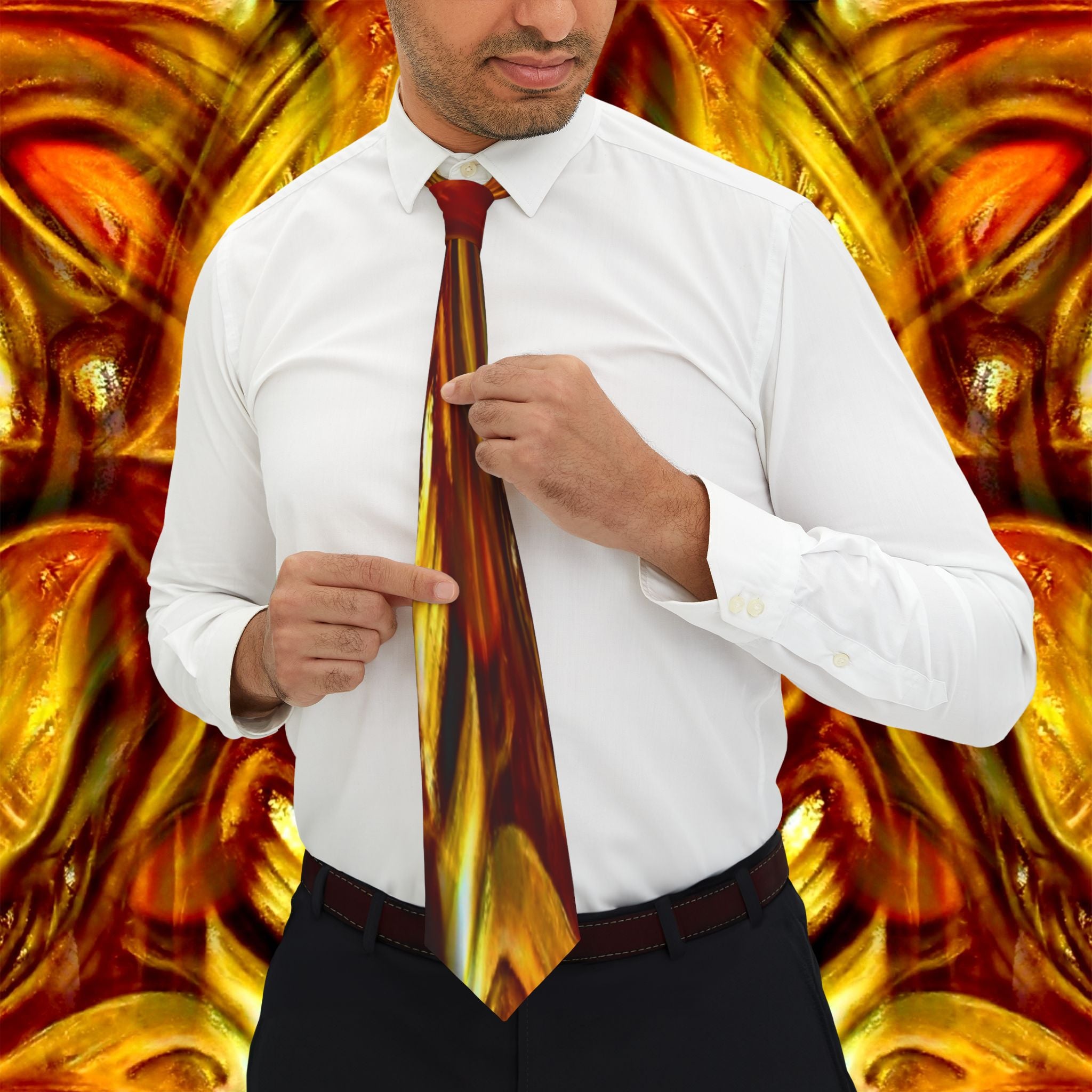 Zaria Collection - Orange Flame Necktie