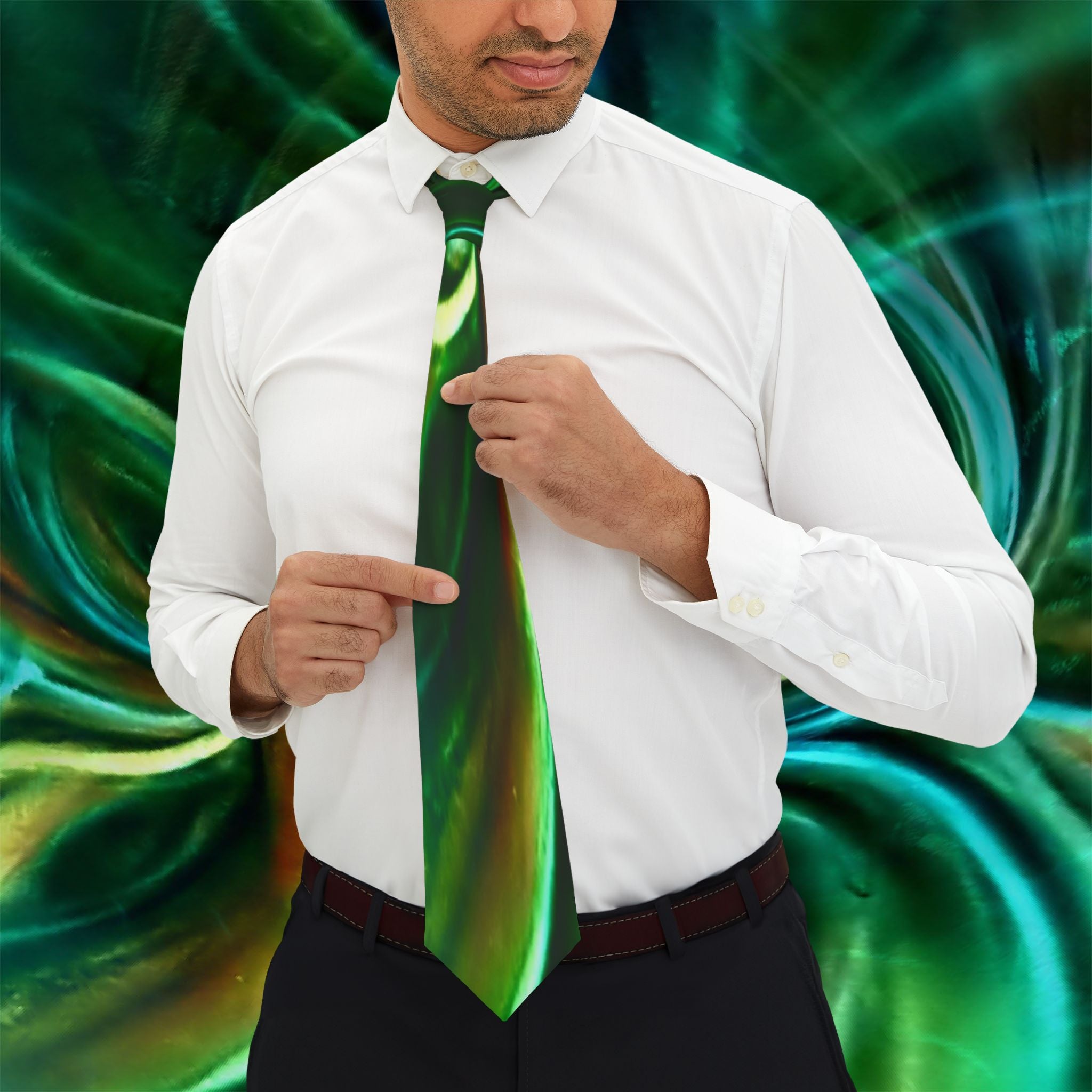 Farley Collection - Green Aurora Necktie