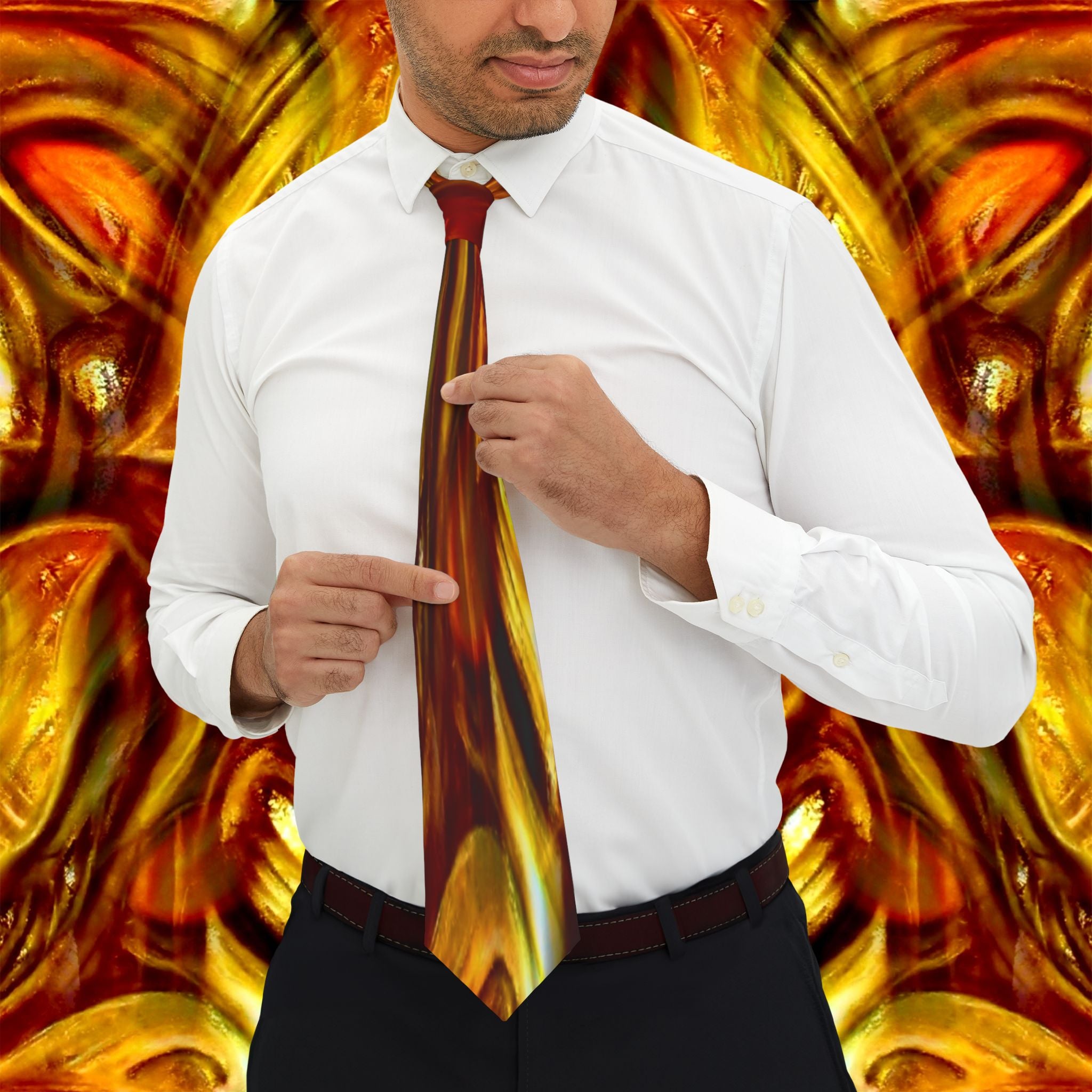 Zaria Collection - Gold Flame Necktie