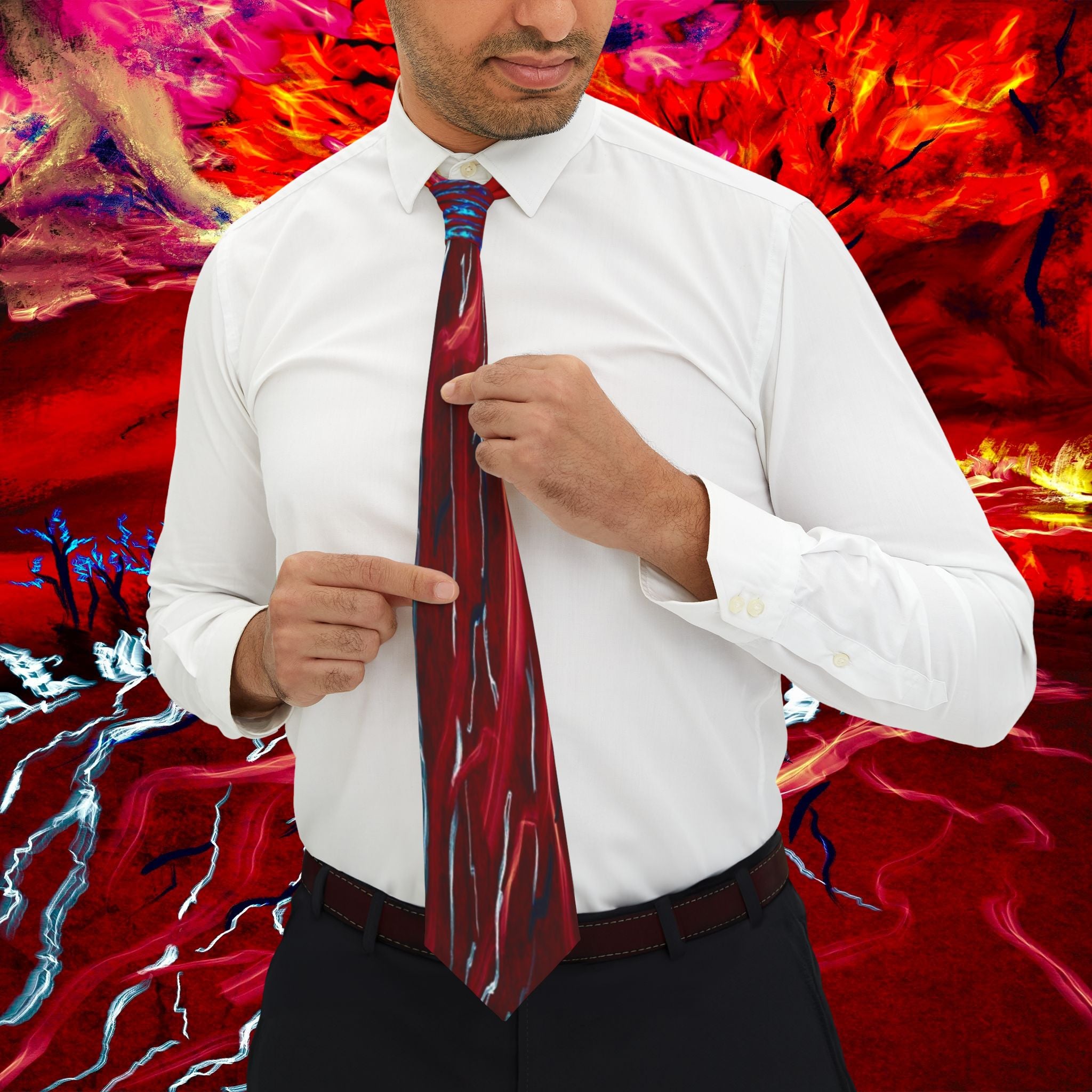 Azuel Collection - Red Blue Necktie