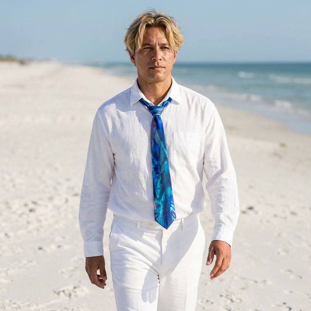 Azure Collection - Blue Marble Necktie