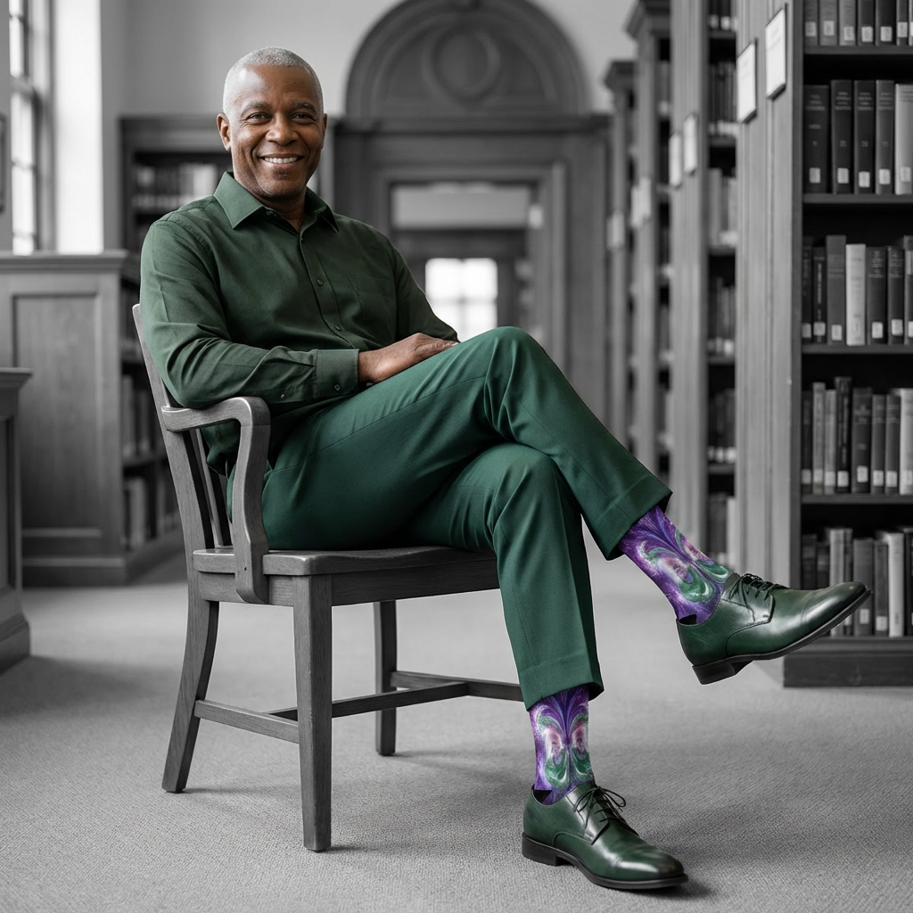 Jairo Collection - Purple Green Crew Socks
