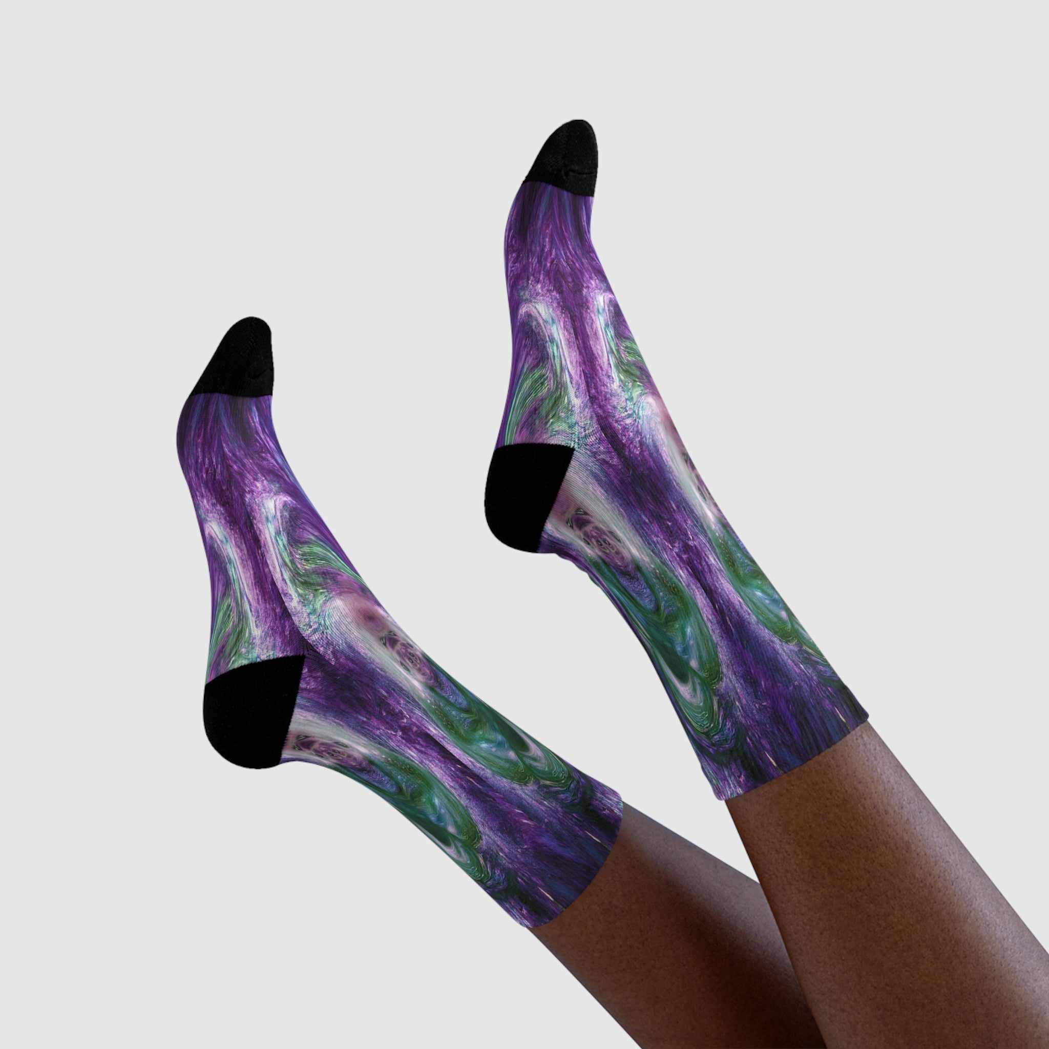 Jairo Collection - Purple Green Crew Socks