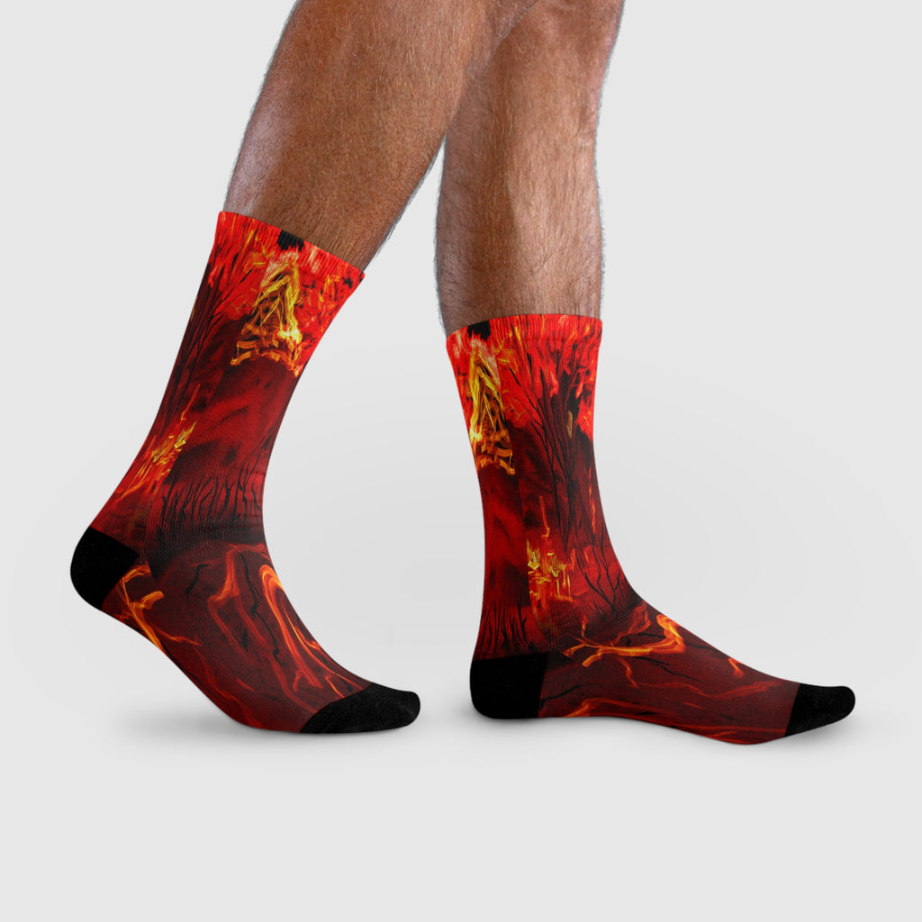 Blaize Design - Fire Red Crew Socks