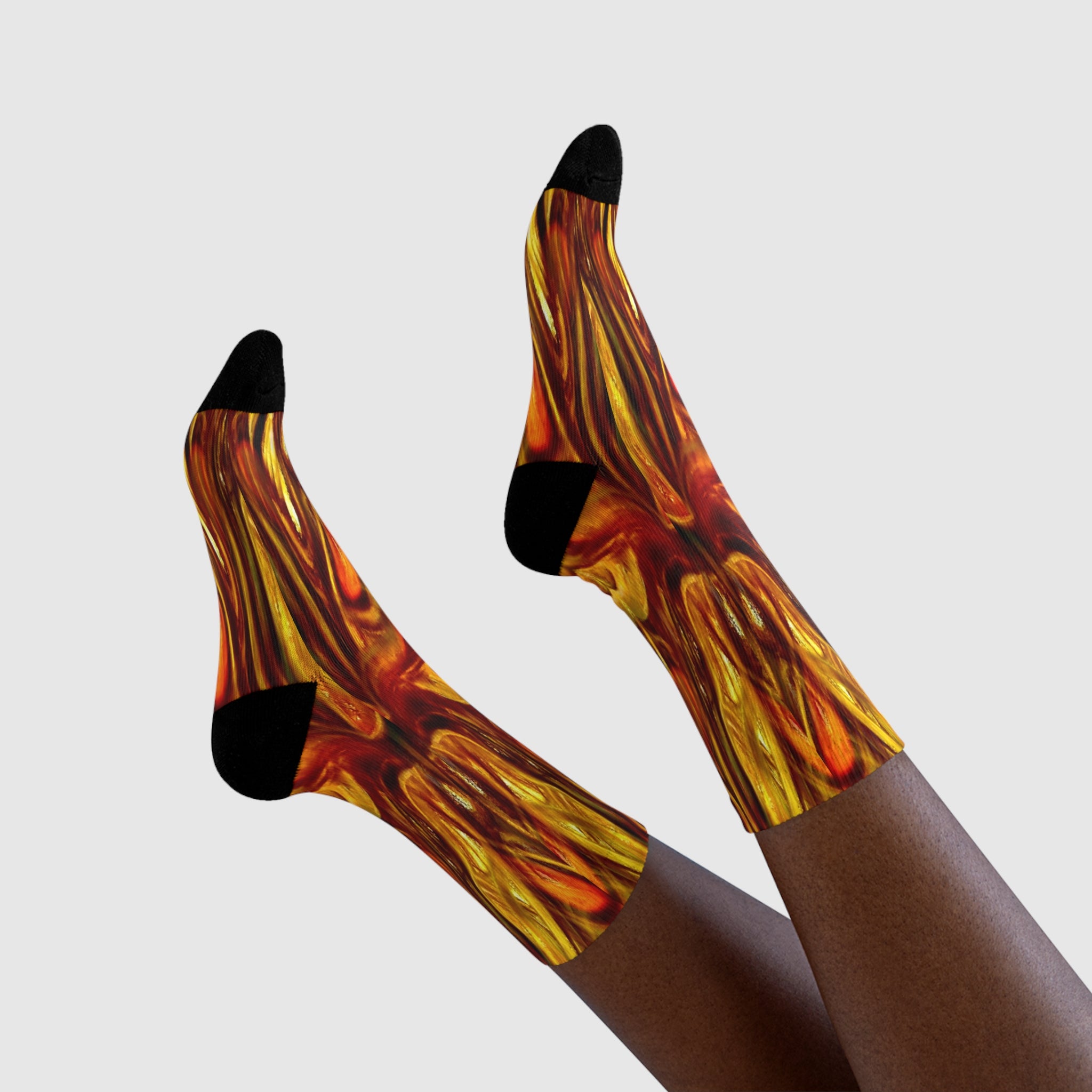 Zaria Collection - Burnt Orange Crew Socks