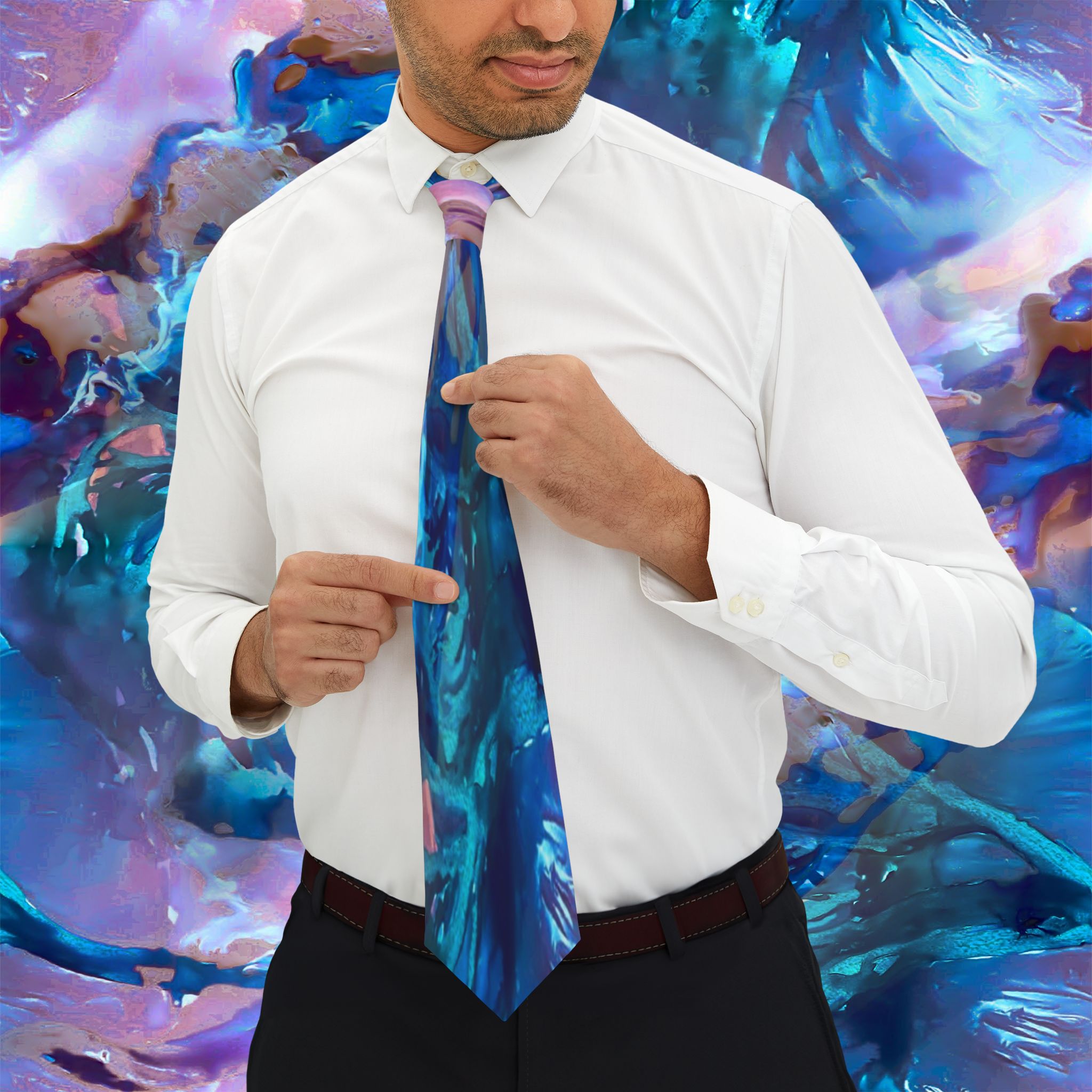 Azure Collection - Blue Marble Necktie