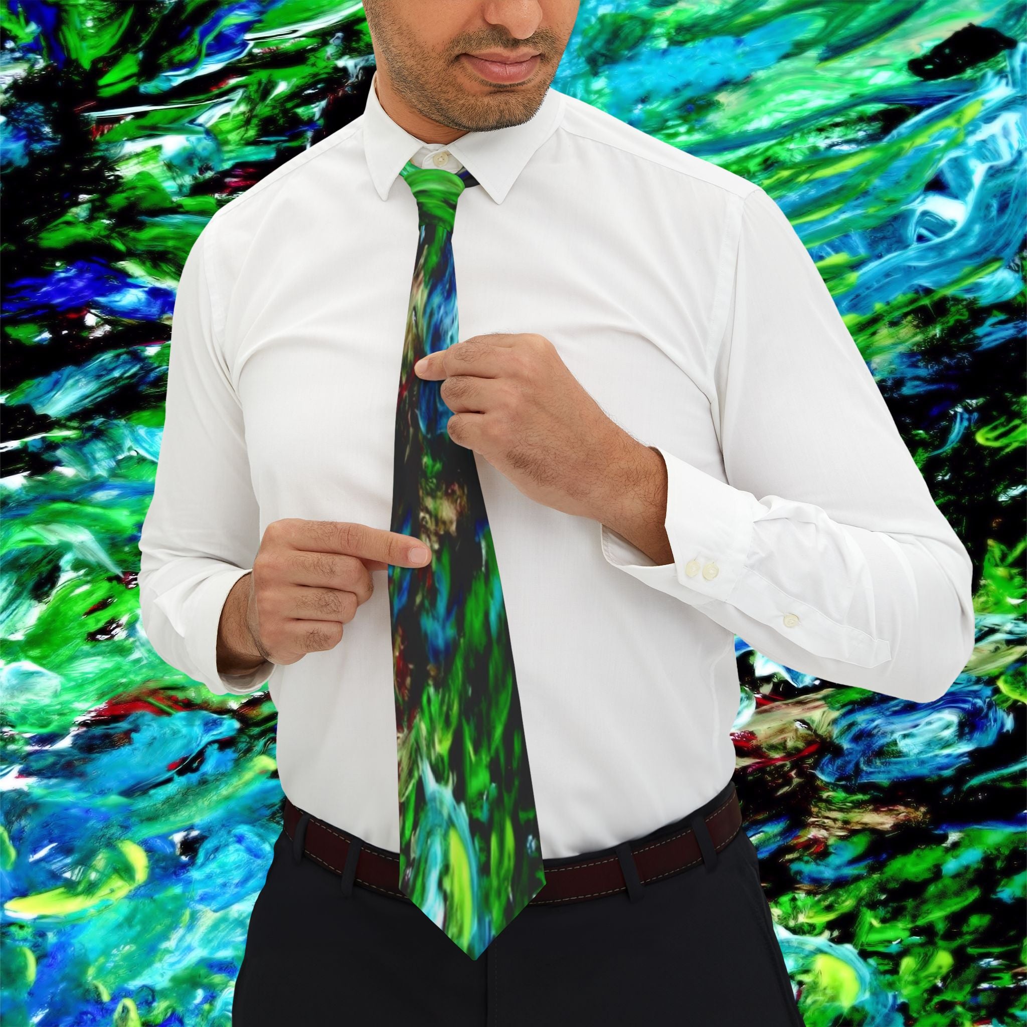 Charlie Collection - Green Blue Necktie