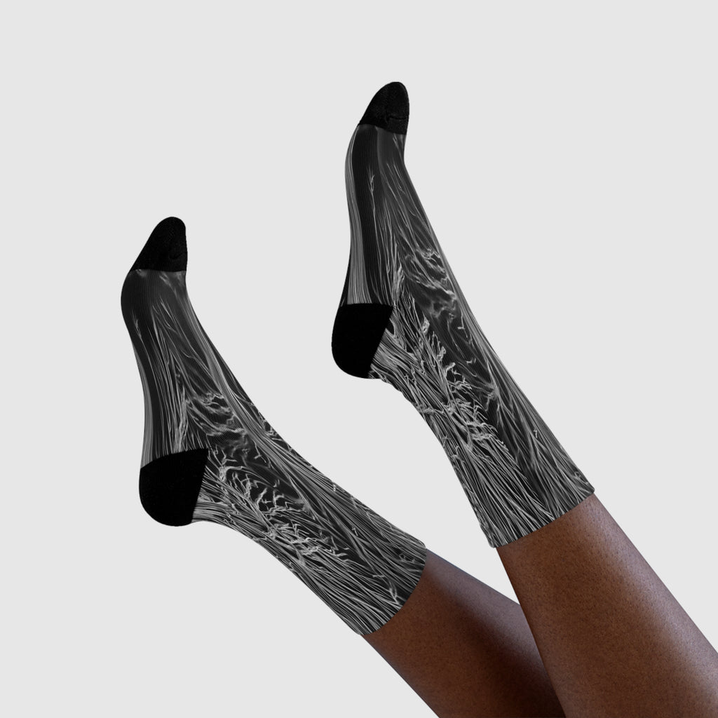 John Collection - Black White Crew Socks
