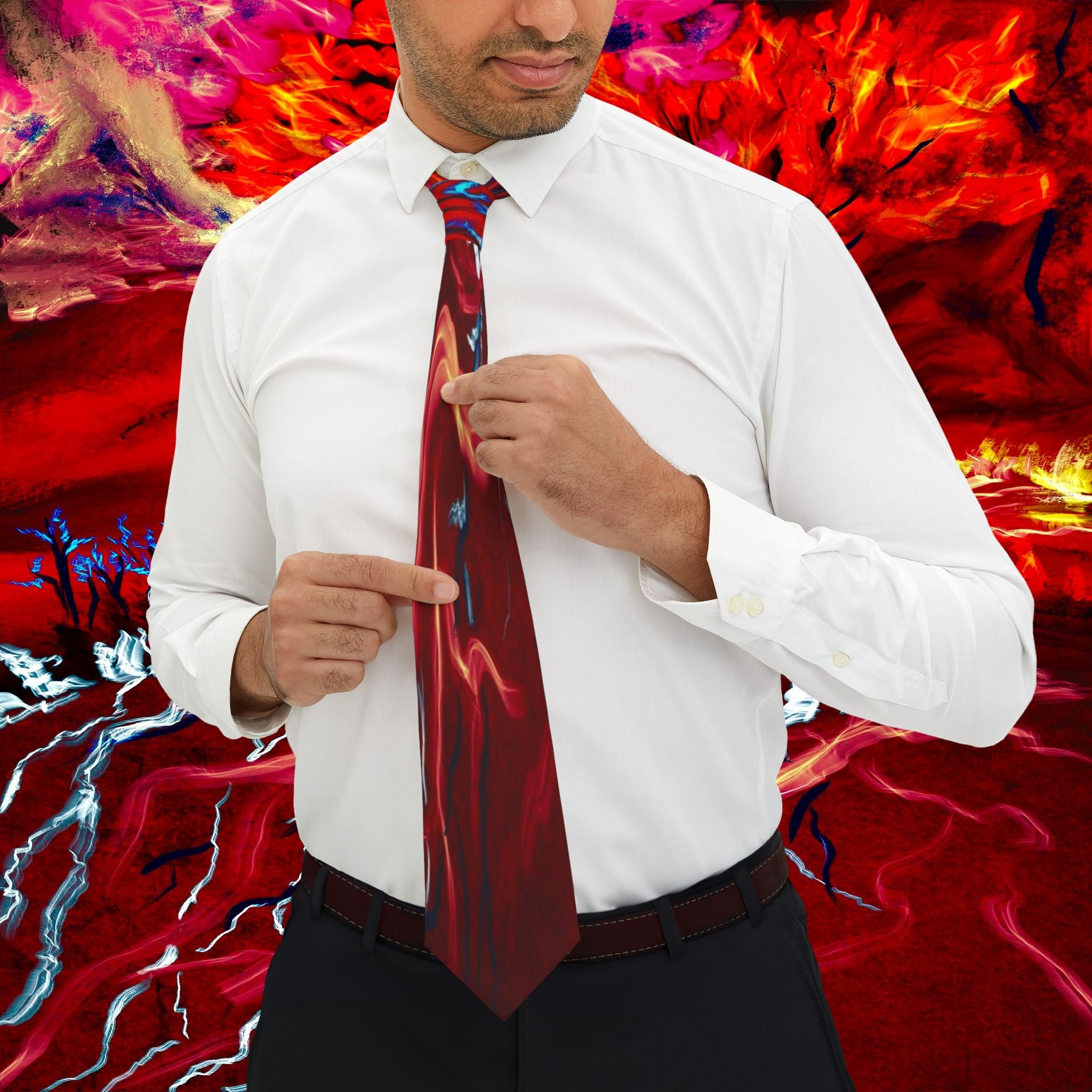 Azuel Collection - Ruby Red Necktie