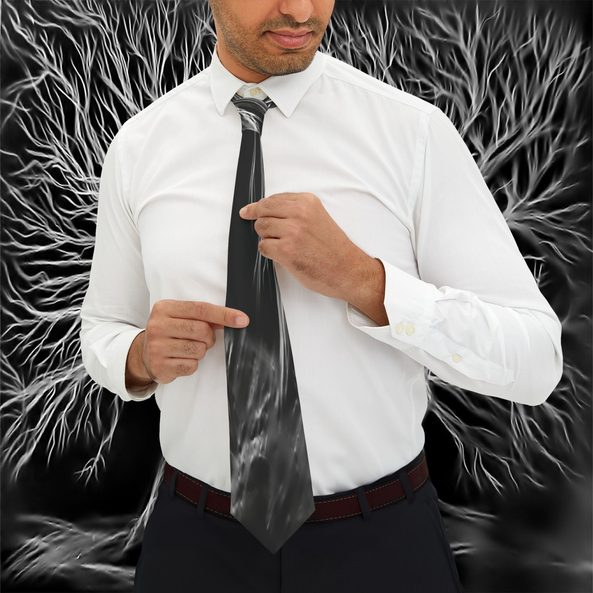 John Collection - Black Marble Necktie